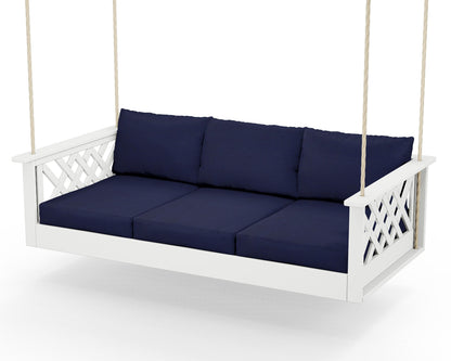 Country Living Wovendale Daybed Swing in White / Navy