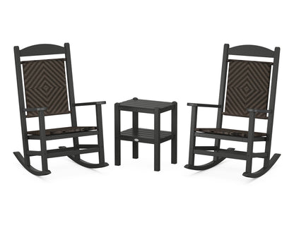 POLYWOOD® Presidential Woven Rocker 3-Piece Set in Black / Cahaba