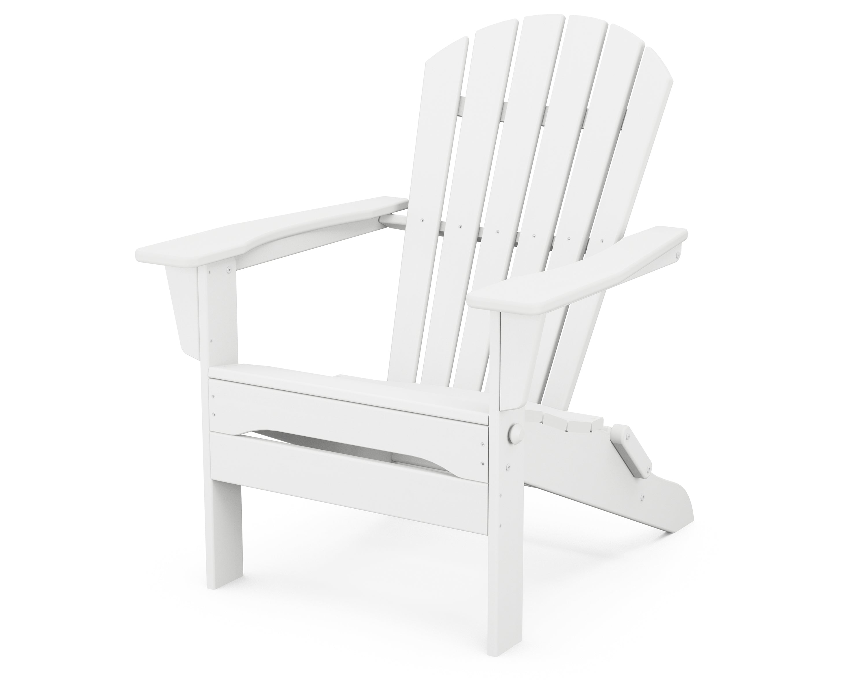 POLYWOOD® South Beach Folding Adirondack Chair in White