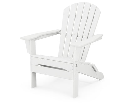 POLYWOOD® South Beach Folding Adirondack Chair in White