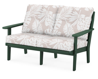 POLYWOOD® Lakeside Deep Seating Loveseat in Green / Leaf Dune Burlap