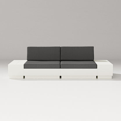 PW Designer Series Elevate 4-Piece Loveseat Sectional in Vintage White / Spectrum Carbon
