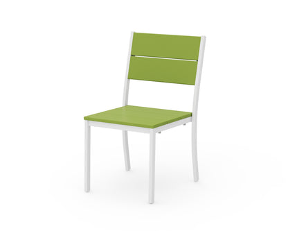 POLYWOOD® Main Street Stacking Dining Side Chair in White / Lime