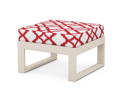 Unbranded Modular Ottoman - Modern in Sand / Trellis Crimson