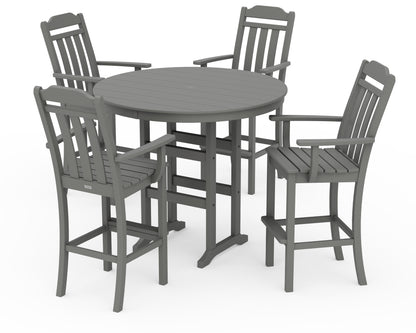 Country Living Cottage 5-Piece Round Farmhouse Bar Set in Slate Grey