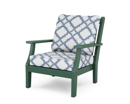 Country Living Wovendale Deep Seating Chair in Green / Trellis Sky Blue