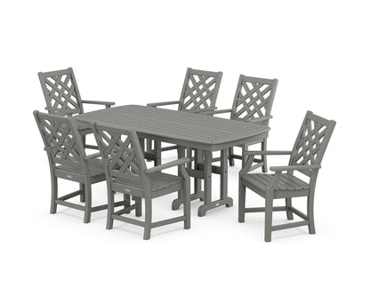 Country Living Wovendale Arm Chair 7-Piece Dining Set in Slate Grey