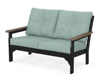 POLYWOOD® Vineyard Deep Seating Loveseat in Black / Kona / Glacier Spa