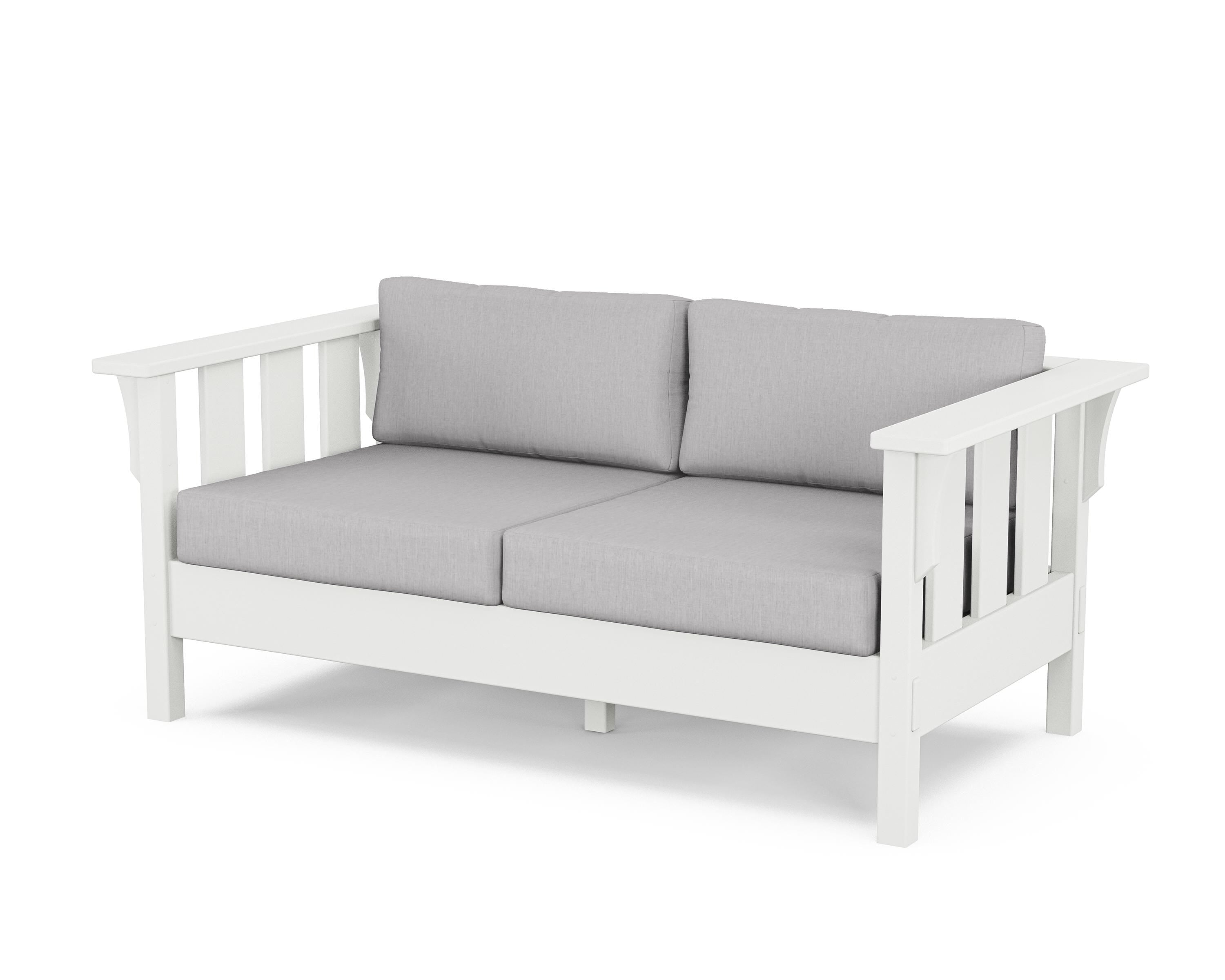 Martha Stewart by POLYWOOD® Acadia Deep Seating Loveseat in White / Granite