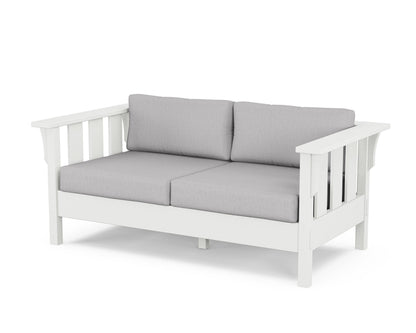 Martha Stewart by POLYWOOD® Acadia Deep Seating Loveseat in White / Granite