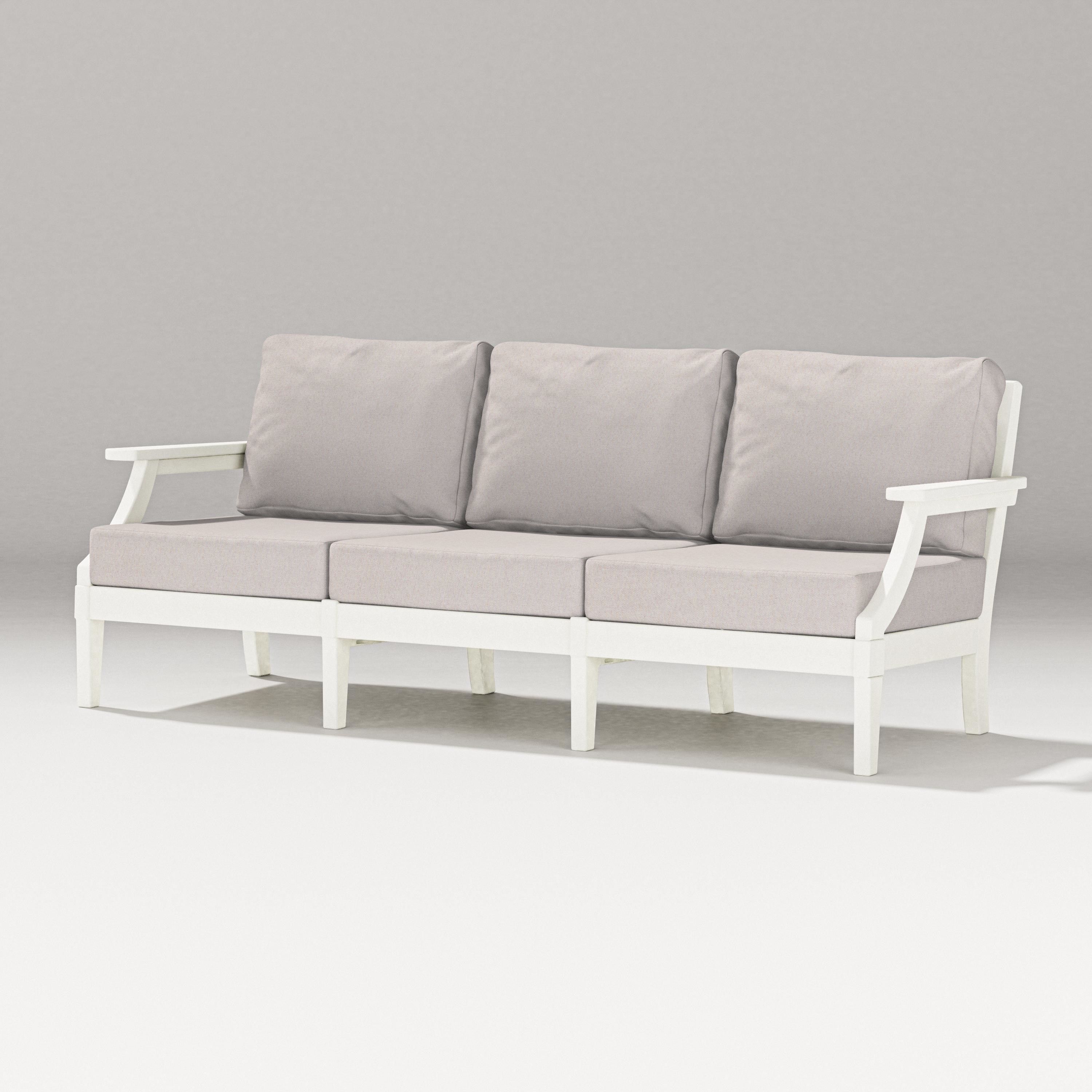 PW Designer Series Estate Sofa in Vintage White / Dune Burlap