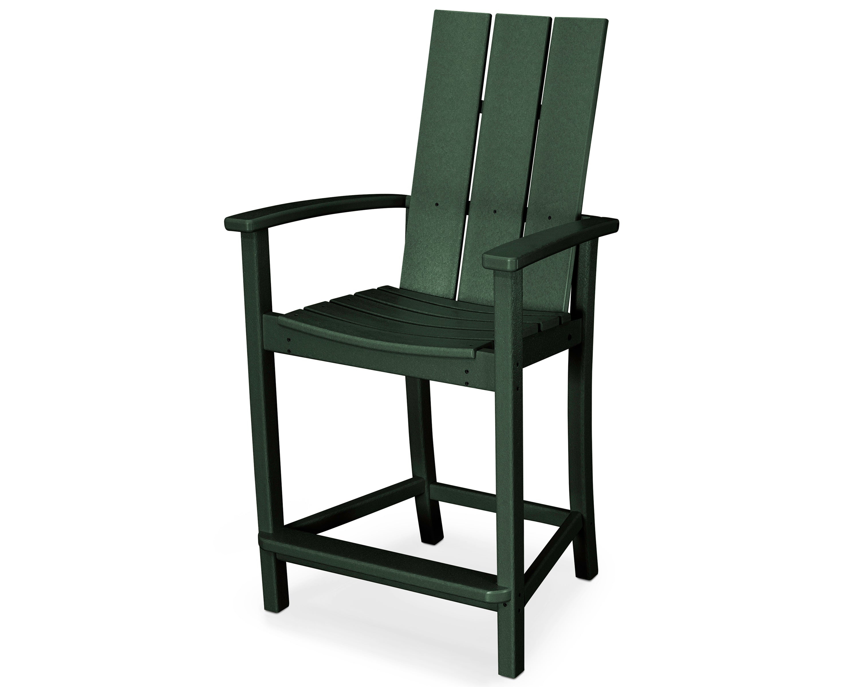 POLYWOOD® Modern Adirondack Counter Chair in Green