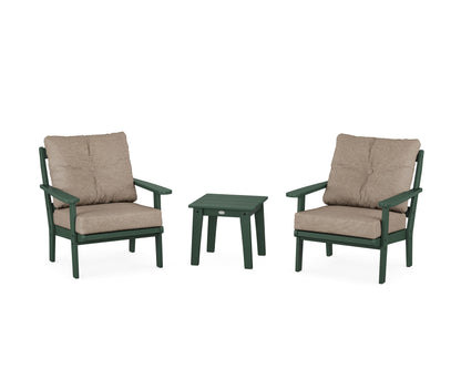POLYWOOD® Mission 3-Piece Deep Seating Set in Green / Spiced Burlap