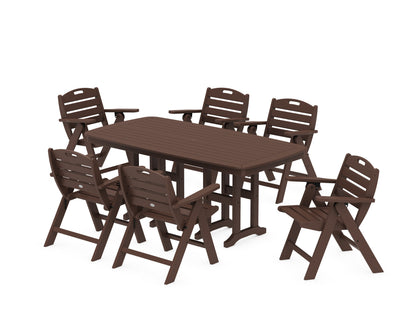 POLYWOOD® Nautical Lowback 7-Piece Dining Set in Mahogany