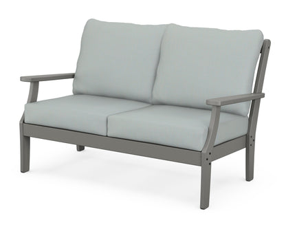 POLYWOOD® Braxton Deep Seating Loveseat in Slate Grey / Spa