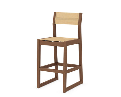 POLYWOOD® EDGE Sling Bar Side Chair in Teak / Dupioni Apricot Sling