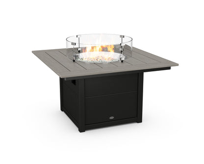 POLYWOOD® Square 42" Fire Pit Table in Black / Driftwood