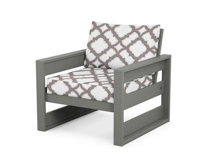 POLYWOOD® Westport Club Chair in Slate Grey / Trellis Grey Mist