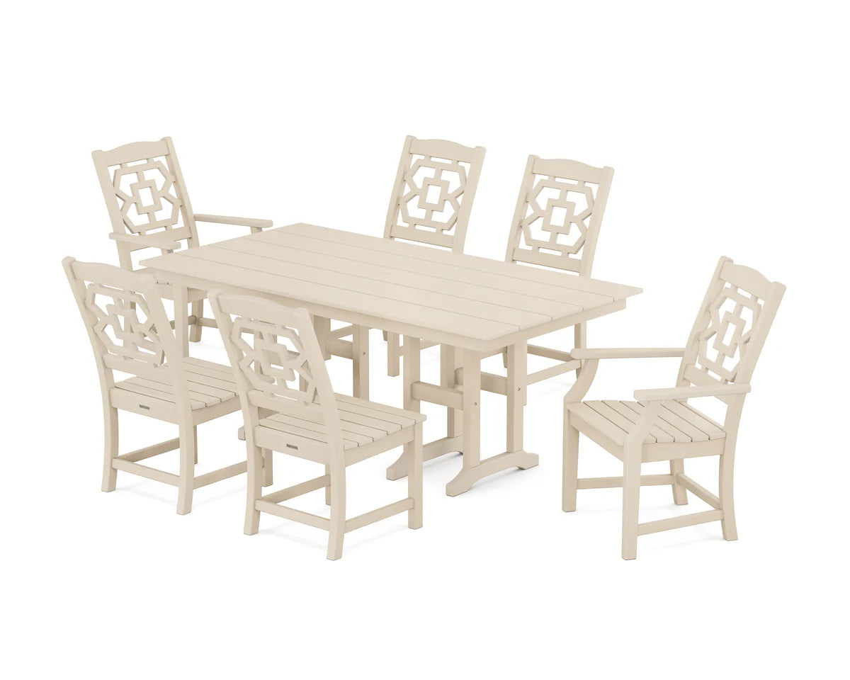 Chinoiserie 7-Piece Farmhouse Dining Set