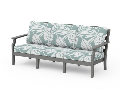 Draper James™ by  POLYWOOD® Savannah Deep Seating Sofa in Slate Grey / Leaf Glacier Spa