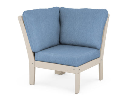 POLYWOOD® Braxton Modular Corner Chair in Sand / Sky Blue