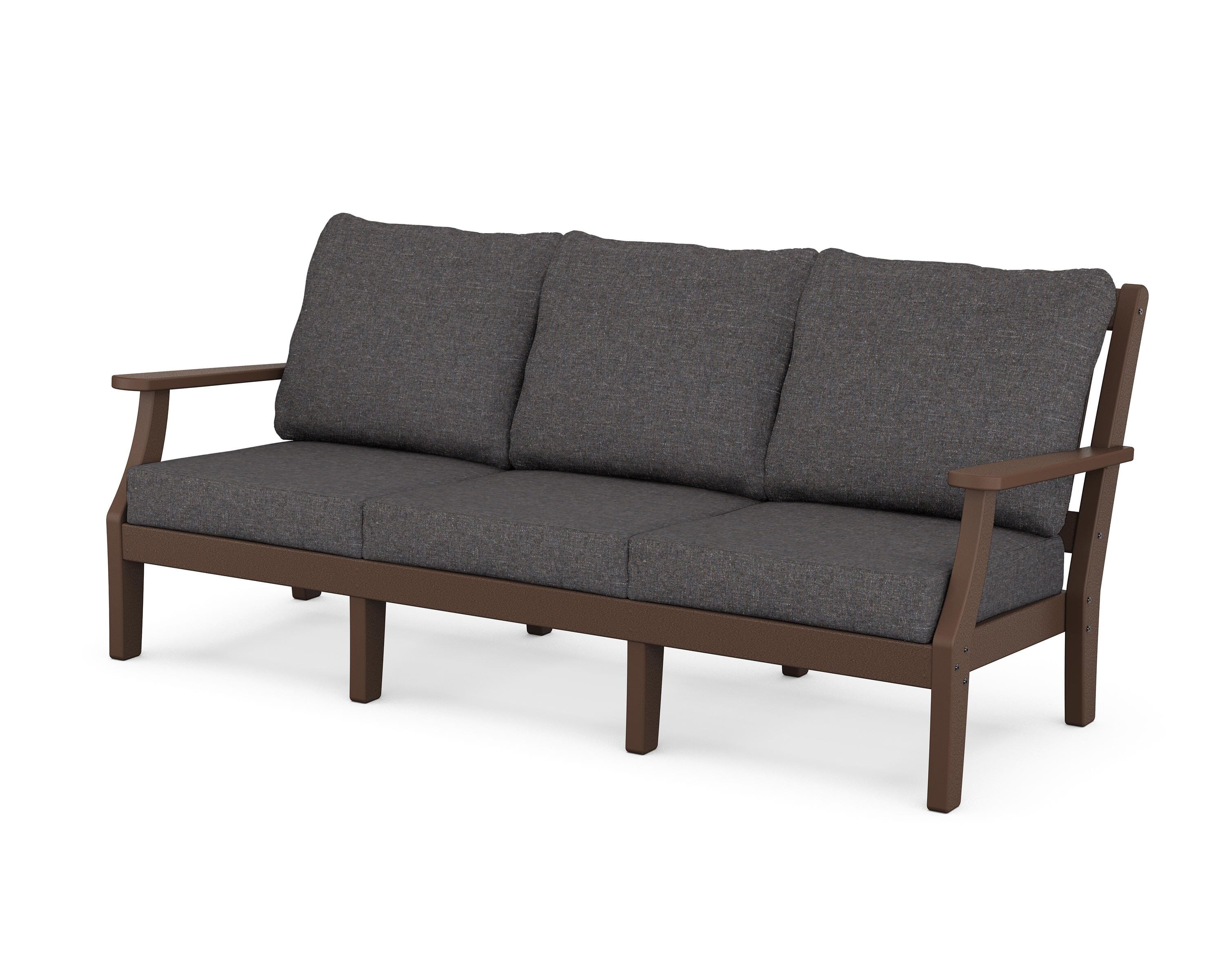 Martha Stewart by POLYWOOD® Chinoiserie Deep Seating Sofa in Mahogany / Ash Charcoal