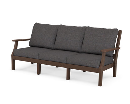 Martha Stewart by POLYWOOD® Chinoiserie Deep Seating Sofa in Mahogany / Ash Charcoal