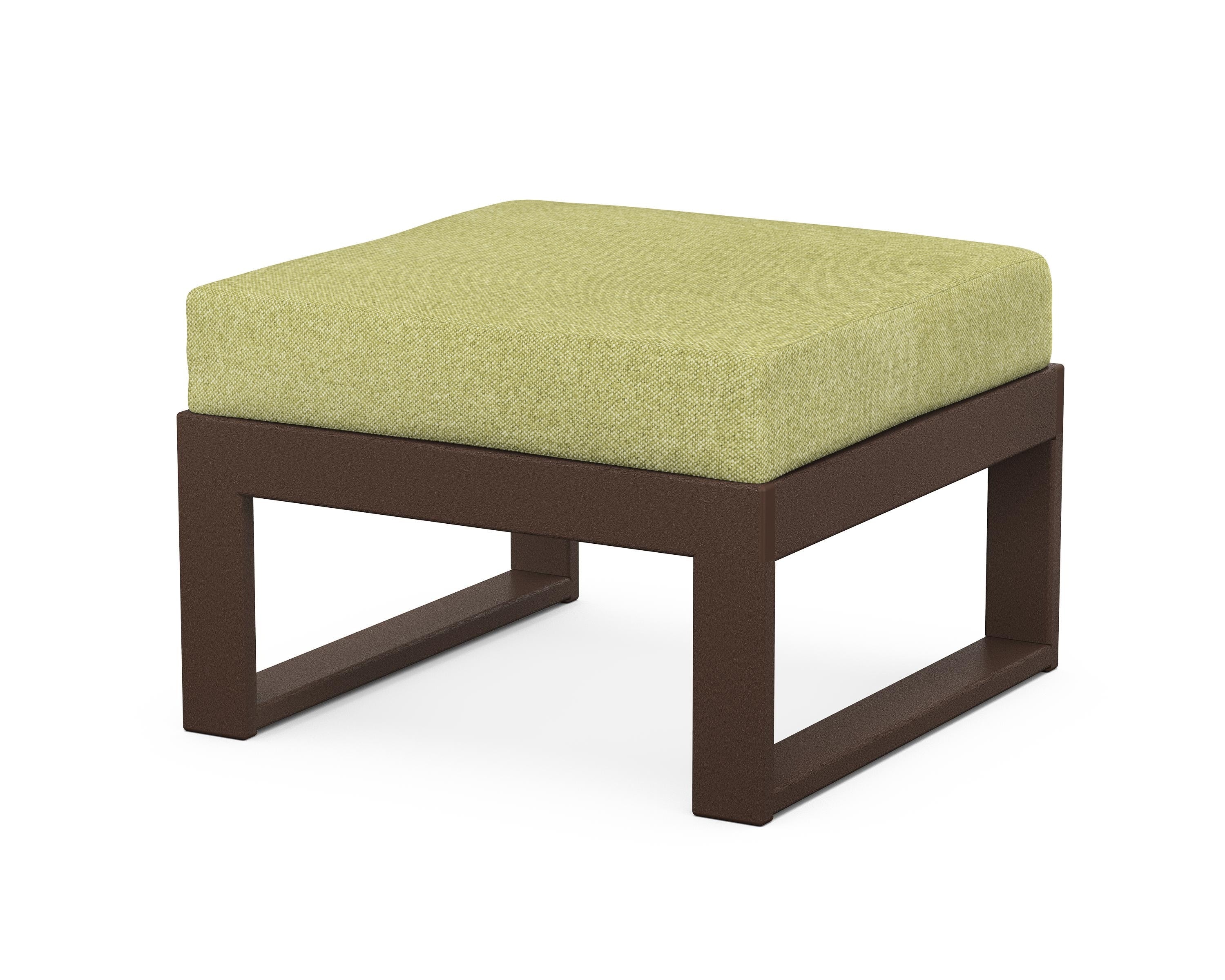 Unbranded Modular Ottoman - Modern in Mahogany / Chartreuse Boucle