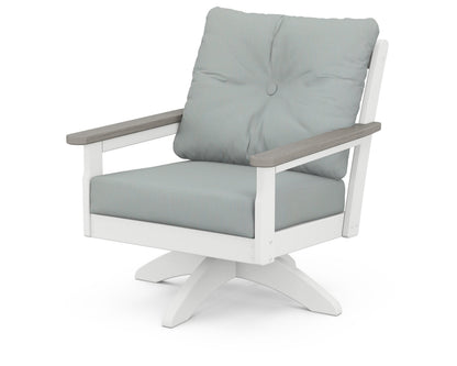 Vineyard Deep Seating Swivel Chair - White