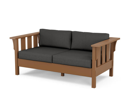 Martha Stewart by POLYWOOD® Acadia Deep Seating Loveseat in Teak / Spectrum Carbon