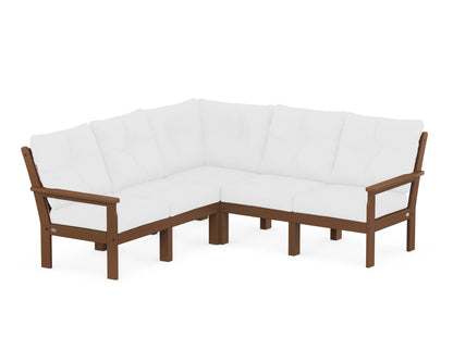 POLYWOOD® Vineyard 5-Piece Sectional in Teak / Natural