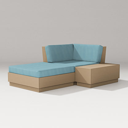 PW Designer Series Elevate Corner Chaise in Vintage Sahara / Lattice Sky Blue