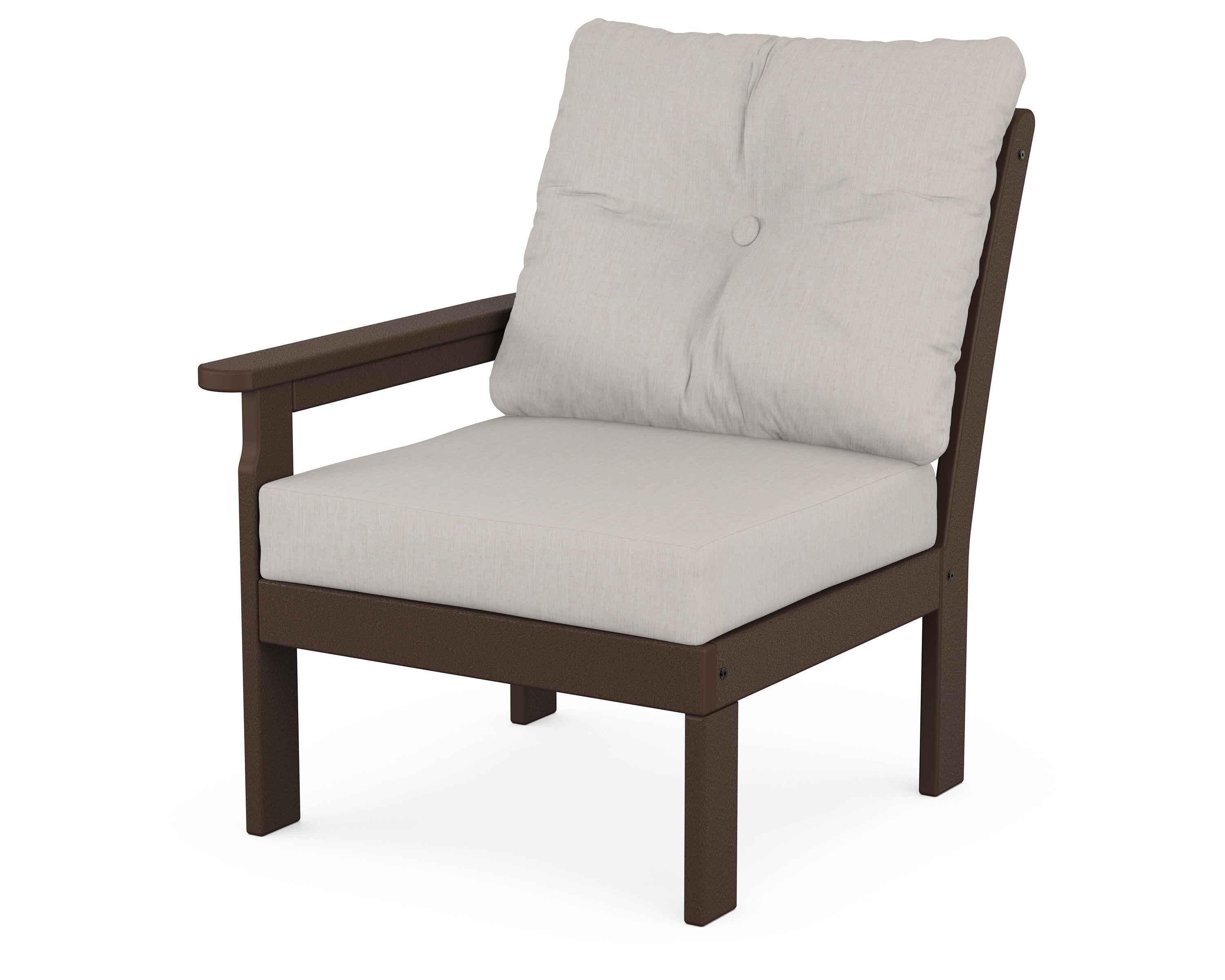 POLYWOOD® Vineyard Modular Left Arm Chair in Mahogany / Cast Ash
