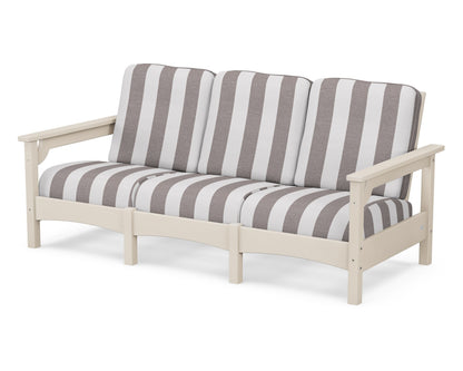 POLYWOOD® Club Sofa in Sand / Cabana Stripe Grey Mist