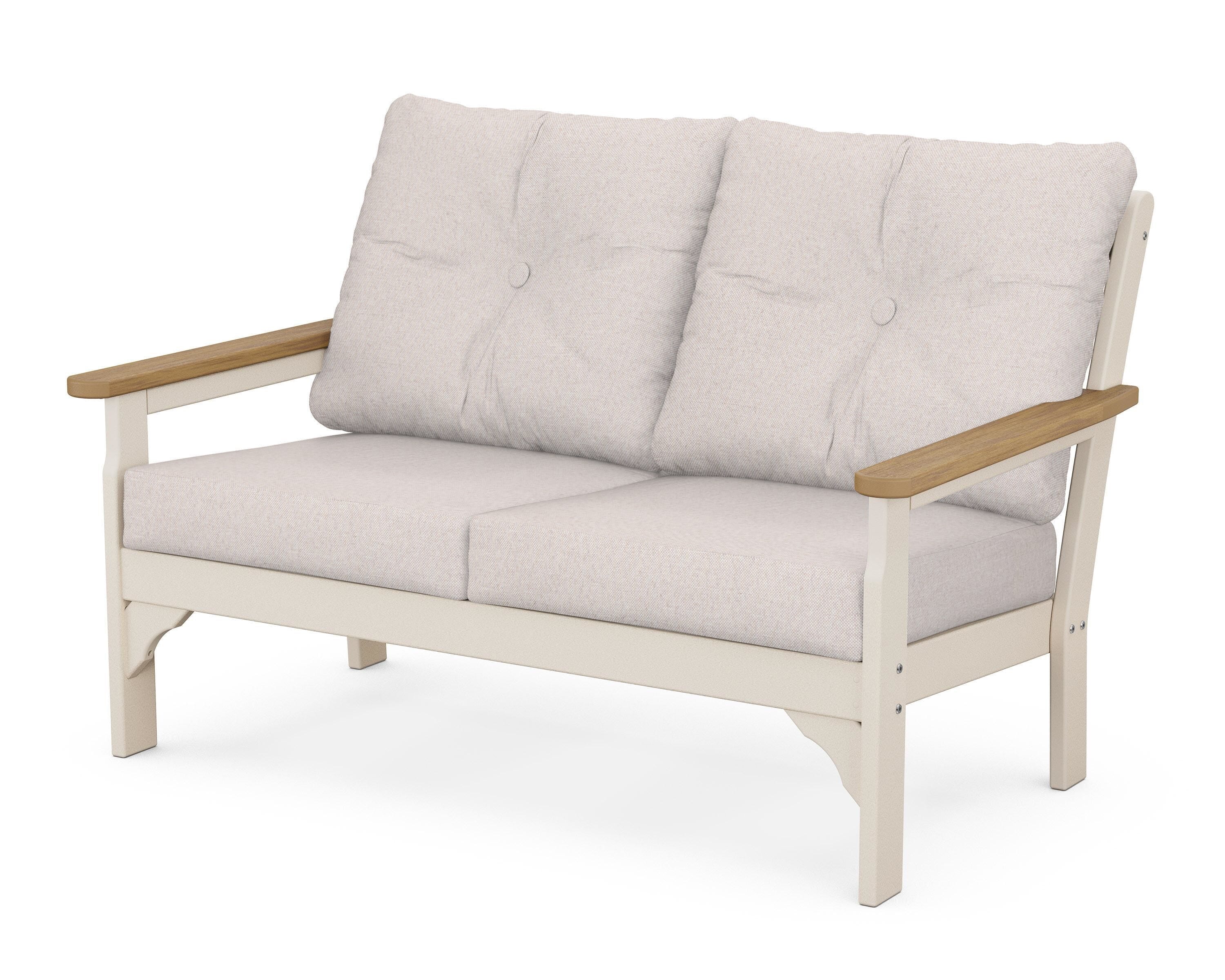 POLYWOOD® Vineyard Deep Seating Loveseat in Sand / Natural / Dune Burlap