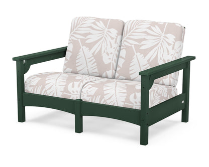POLYWOOD® Club Loveseat in Green / Leaf Dune Burlap