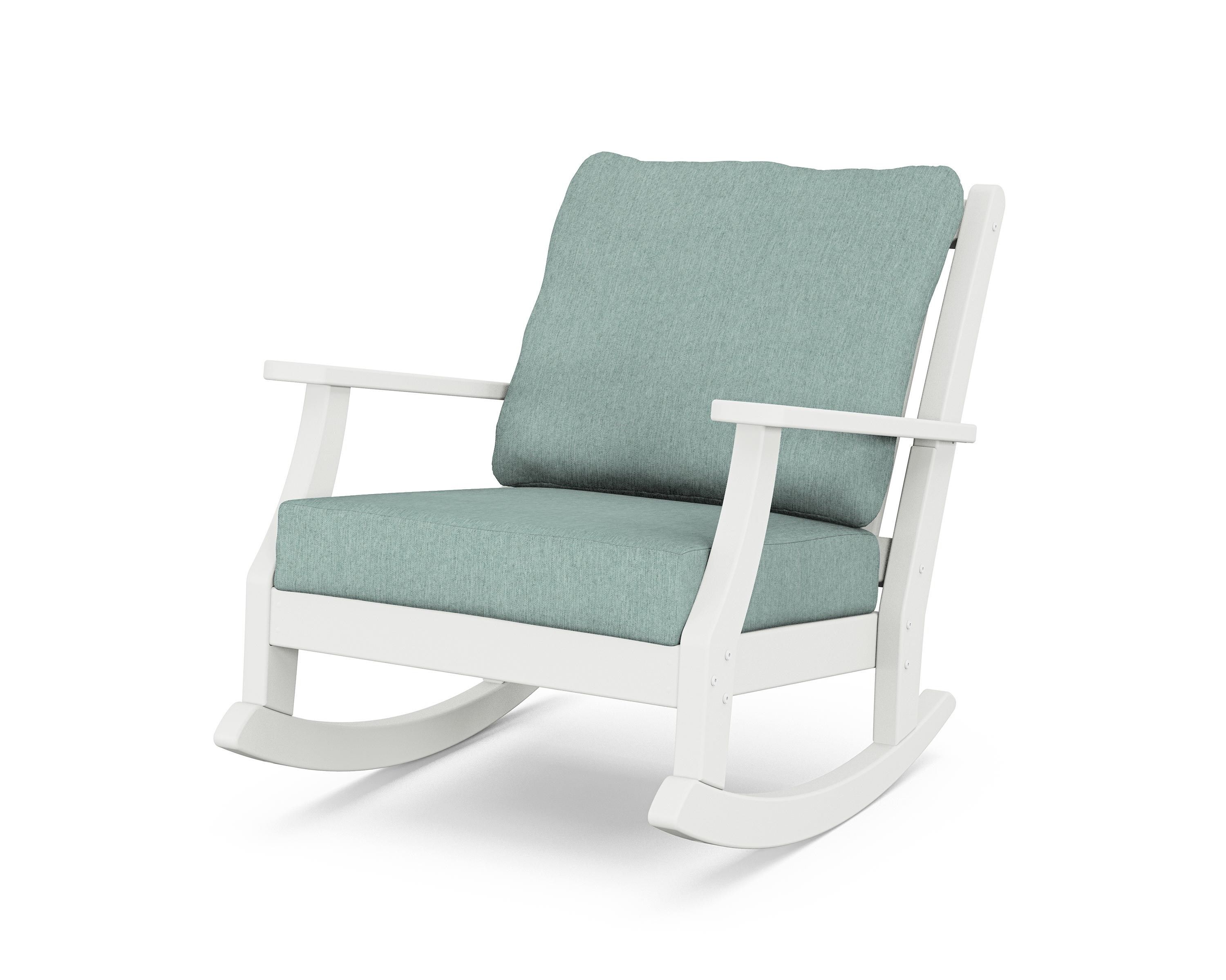 Country Living Wovendale Deep Seating Rocking Chair in White / Glacier Spa