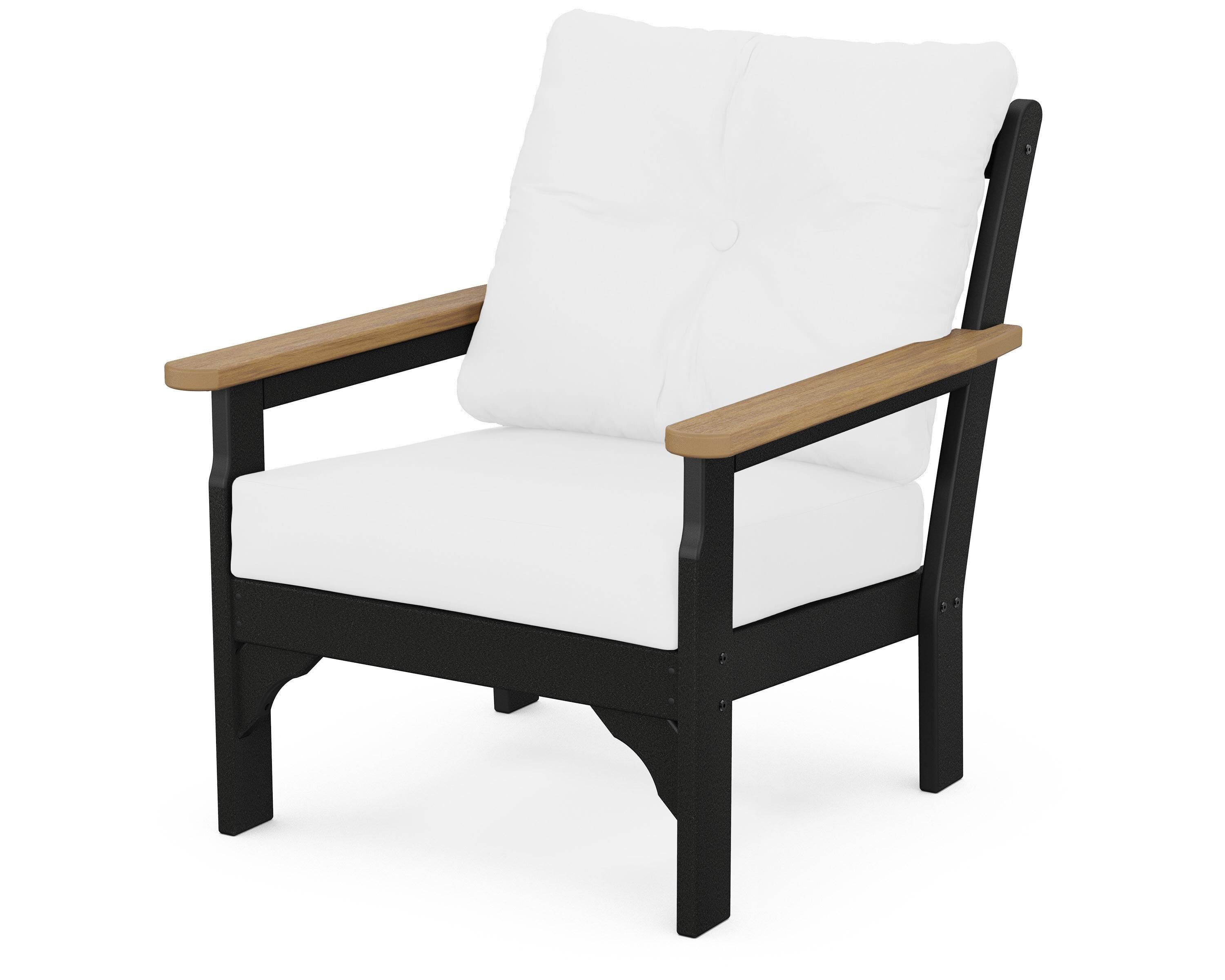 POLYWOOD® Vineyard Deep Seating Chair in Black / Natural / Natural
