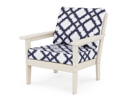 Country Living Cottage Deep Seating Chair in Sand / Trellis Navy