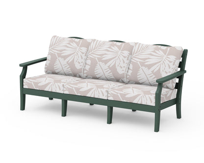 Draper James™ by  POLYWOOD® Savannah Deep Seating Sofa in Green / Leaf Dune Burlap