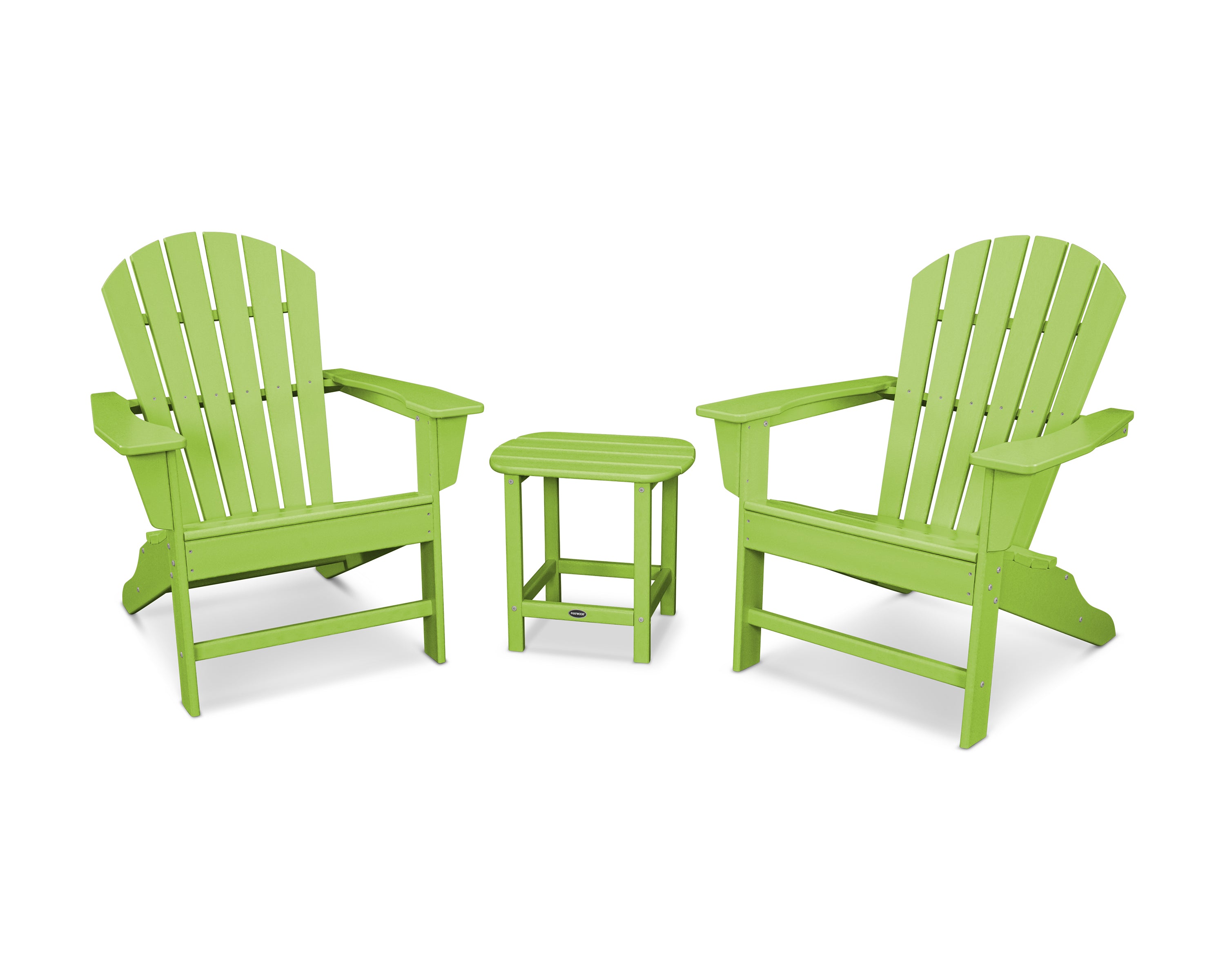 POLYWOOD® South Beach Adirondack 3-Piece Set in Lime
