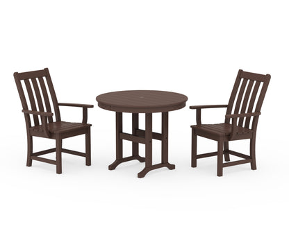 POLYWOOD® Vineyard 3-Piece Round Dining Set in Mahogany
