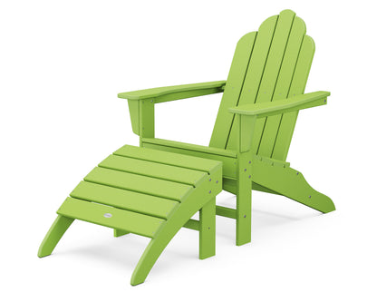 POLYWOOD® Long Island Adirondack 2-Piece Set in Lime