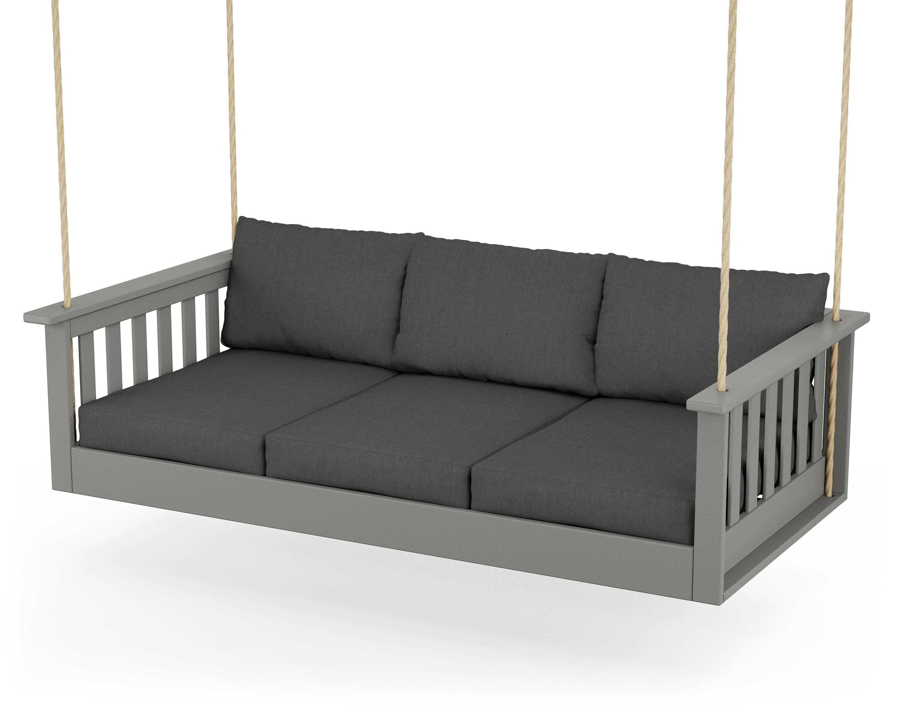 POLYWOOD® Vineyard Daybed Swing in Slate Grey / Spectrum Carbon