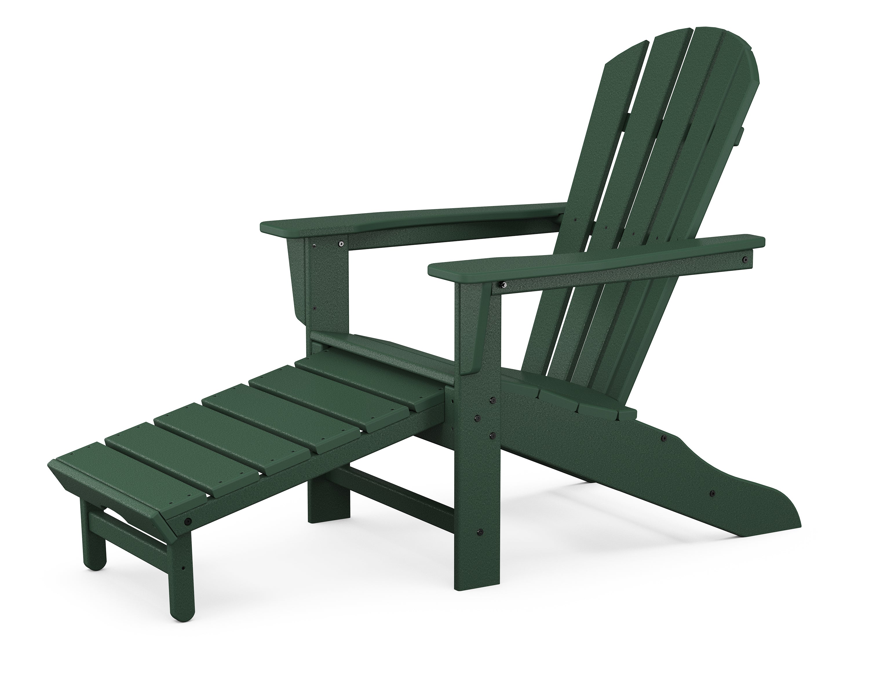POLYWOOD® Palm Coast Ultimate Adirondack with Hideaway Ottoman in Green