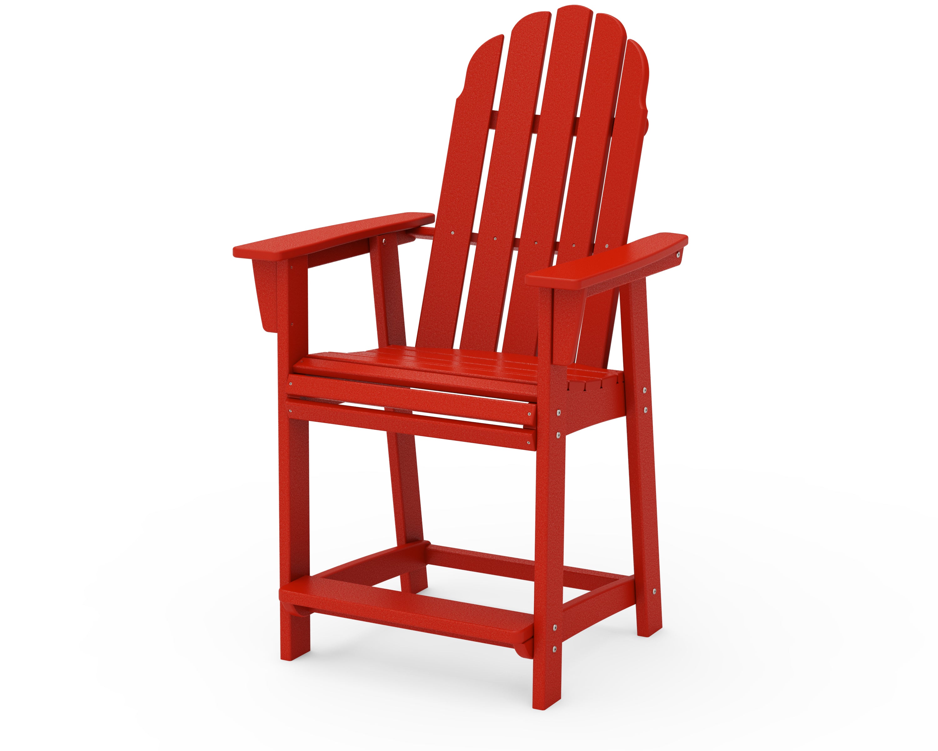 POLYWOOD® Vineyard Curveback Adirondack Counter Chair in Sunset Red
