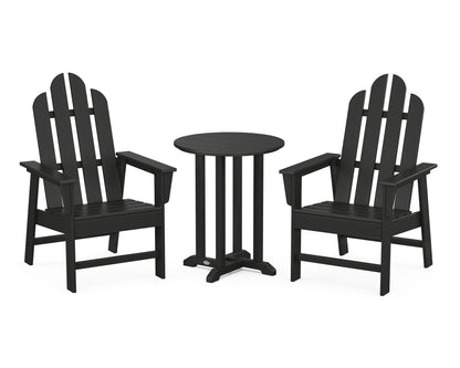 POLYWOOD® Long Island 3-Piece Round Bistro Dining Set in Black