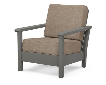 POLYWOOD® Harbour Deep Seating Chair in Slate Grey / Spiced Burlap