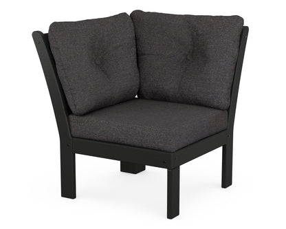 POLYWOOD® Vineyard Modular Corner Chair in Black / Ash Charcoal