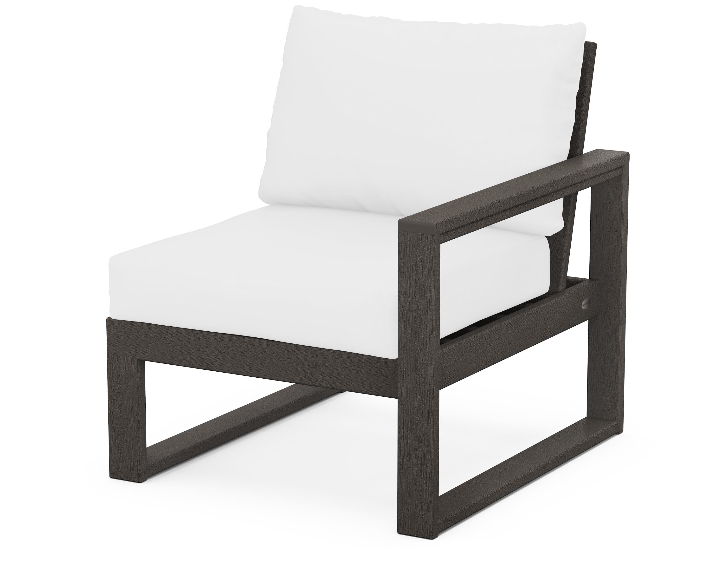POLYWOOD® EDGE Modular Right Arm Chair in Vintage Coffee / Natural